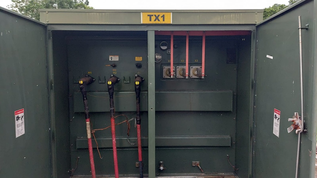 3750 KVA, Pri 34500 GRDY, Sec 480 D, GE PROLEC PADMOUNT TRANSFORMER, DF/RF