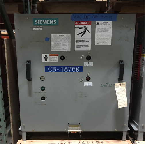 3000 Amp, SIEMENS, 05-GMSG-0063-3000-164, 4760 V., 2011, 125 VDC CL/TR/MOT