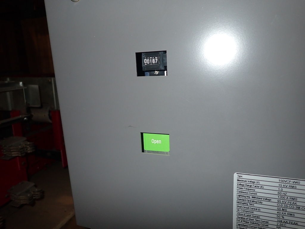 1200 Amp, 15kV, EATON VACUUM CIRCUIT BREAKER, 150VCP-W40, 40 kA Short, 125 VDC C&T
