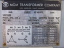 3000 KVA, Pri. MGM, 4160 V, D, Sec. 480Y/277, OUTDOOR, DRY TYPE:1