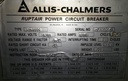 1200 Amp, ALLIS CHALMERS, MA250C, 4160 V., 1972, 120 VAC CLOSE, CAP TRIP: -1