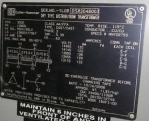 3000 KVA, ABB, Pri 13800 D, Sec 13800 Y, 2008, ISOLATION TRANSFORMER, CLASS AA