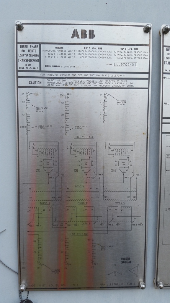120/224 MVA, Pri 161000Y/92950, Sec 32020X34500 D,16010X17250, 2007, ABB, UNUSED