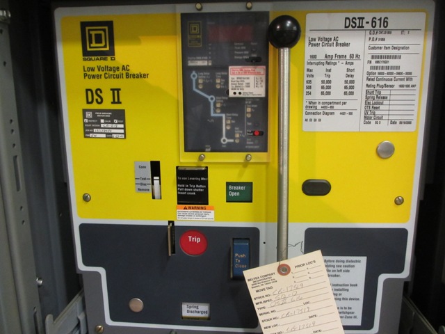 1600 Amp, SQUARE D, DSII-616, 480 V., M/O, D/O, RMS-810D LSI