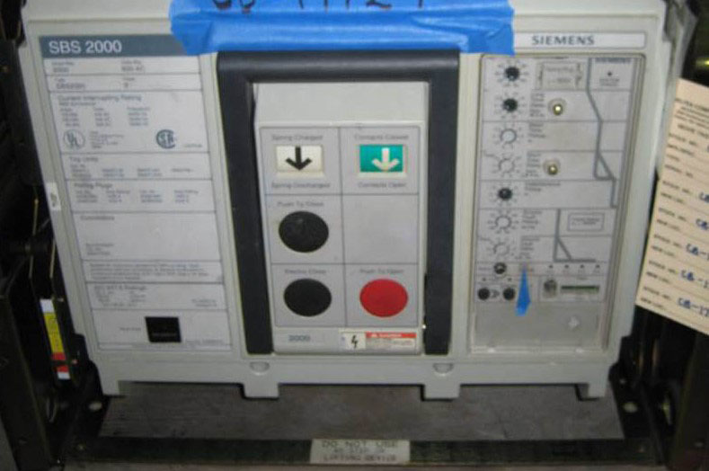 2000 Amp, SIEMENS, SBS2020, 480 V., ELECTRICALLY OPERATED, STATIONARY MNT, LSIG