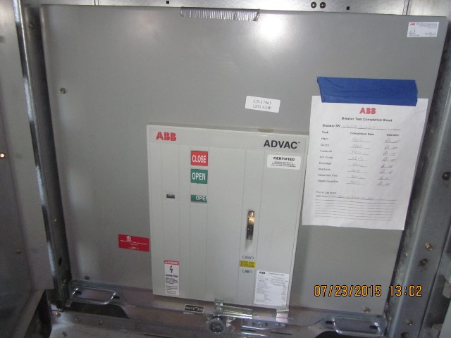 1200 Amp, ABB, ADVAC, 15 KV, 125 CLOSE & TRIP, UNUSED:1