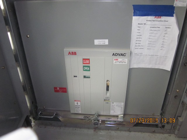 1200 Amp, ABB, ADVAC, 15 KV, 125 CLOSE & TRIP, UNUSED:1