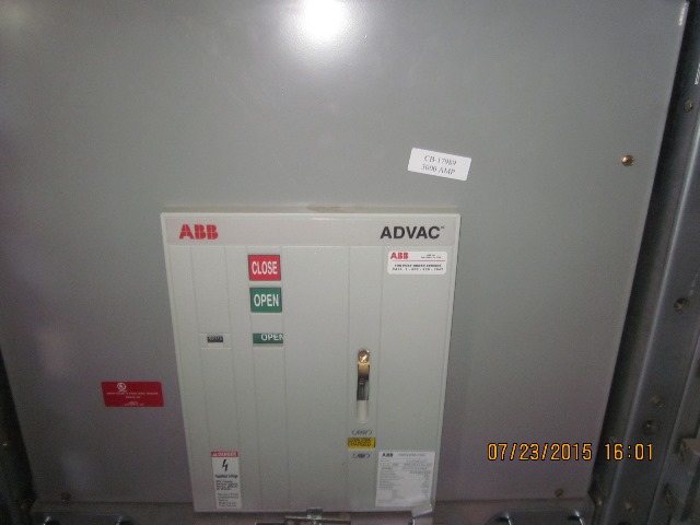 3000 Amp, ABB, ADVAC, 4160 V., 2009, ELECTRICALLY OPERATED, UNUSED:1