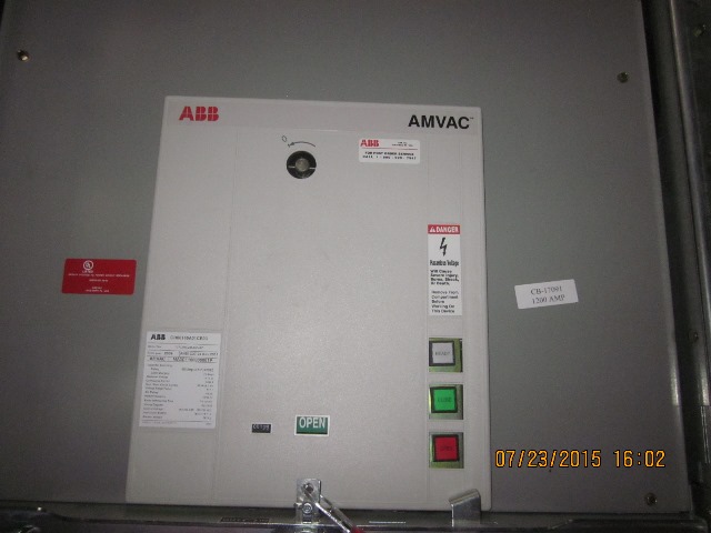 1200 Amp, ABB, AMVAC, 4160 V., 2009, ELECTRICALLY OPERATED, UNUSED:1