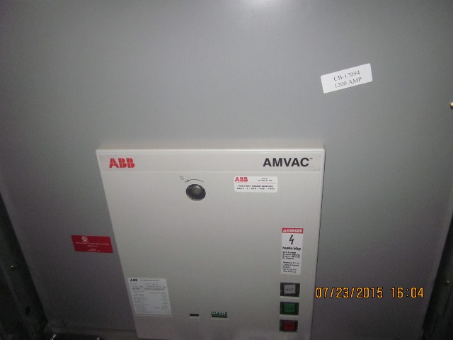 1200 Amp, ABB, AMVAC, 4160 V., 2009, ELECTRICALLY OPERATED, UNUSED:1
