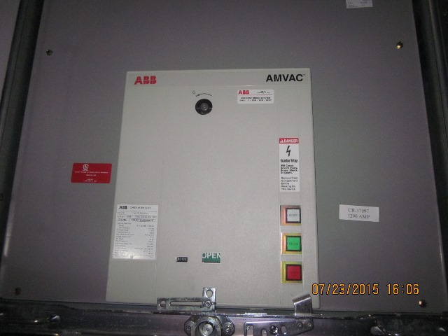 1200 Amp, ABB, AMVAC, 4160 V., 2009, ELECTRICALLY OPERATED, UNUSED:1