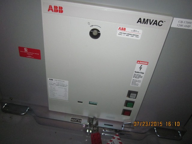 1200 Amp, ABB, AMVAC, 4160 V., 2009, ELECTRICALLY OPERATED, UNUSED:1