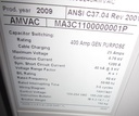 1200 Amp, ABB, AMVAC, 4760 V., 2009, ELECTRICALLY OPERATED, UNUSED:1