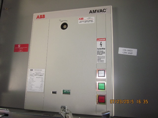 1200 Amp, ABB, AMVAC, 4160 V., 2009, ELECTRICALLY OPERATED, UNUSED:1