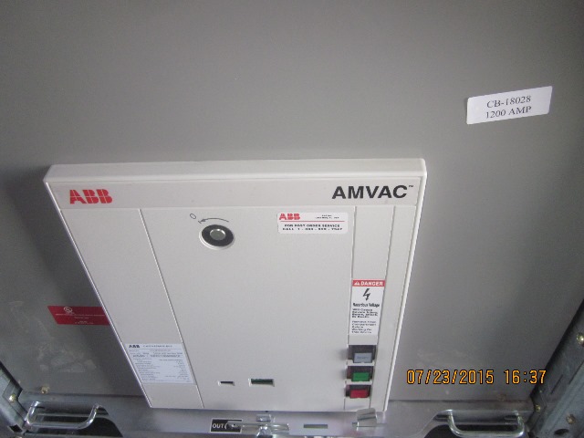 1200 Amp, ABB, AMVAC, 4160 V., 2009, ELECTRICALLY OPERATED, UNUSED:1