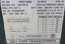 300 KVA, Pri 480 D, Sec 120 D, MGM INDOOR DRY TYPE TRANSFORMER