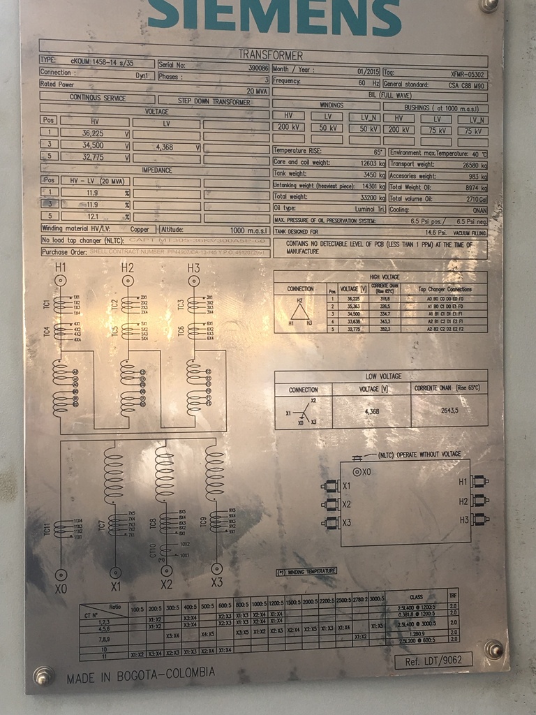 225000 KVA, Pri 138000 Y, Sec 17550 D, 1991, PEEBLES, COPPER:1