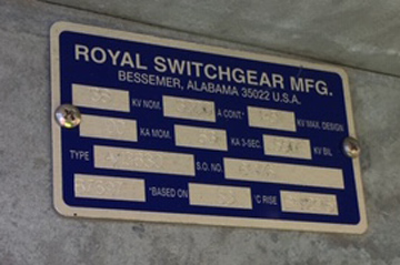 3000 Amp, ROYAL, No. AV13830, 145000 V.,GANG OPERATED, AIR BREAK SWITCH