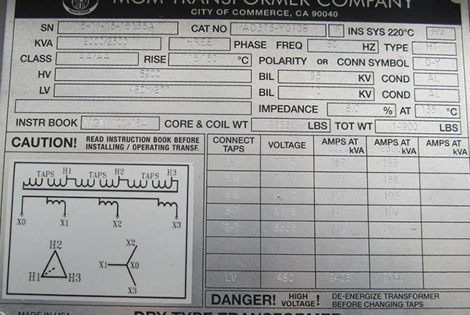 2000/2300 KVA, Pri 6900 D x 4160 D, Sec 480Y/277, 2015, MGM, OUTDOOR:1
