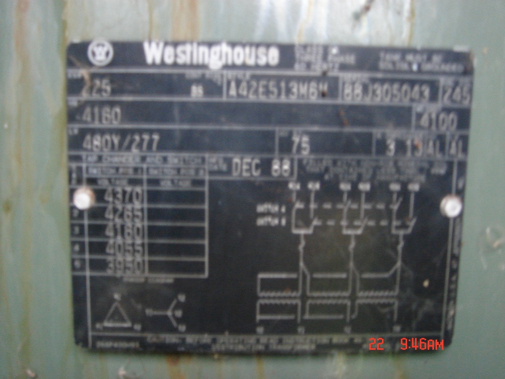 225 KVA, Pri 4160 D, Sec 480Y/277, GTC, DEAD FRONT, LOOP FEED, ALUMINUM:1