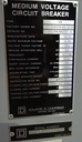 1200 Amp, SQUARE D, VR 75D3153N000 A, 4760 V, 2001, 120 VAC CLOSE, 125 VDC TRIP