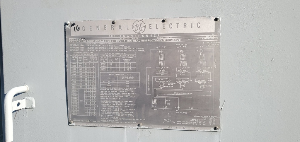 40/74.6 MVA Pri 138000 Y, Sec 69000 Y, Auto Transformer with LTC