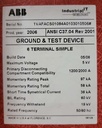 1200 Amp, ABB, GROUND & TEST, 5 KV, 2006