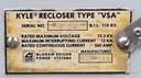 560 AMP, 15.5 KV KYLE VSA RECLOSER