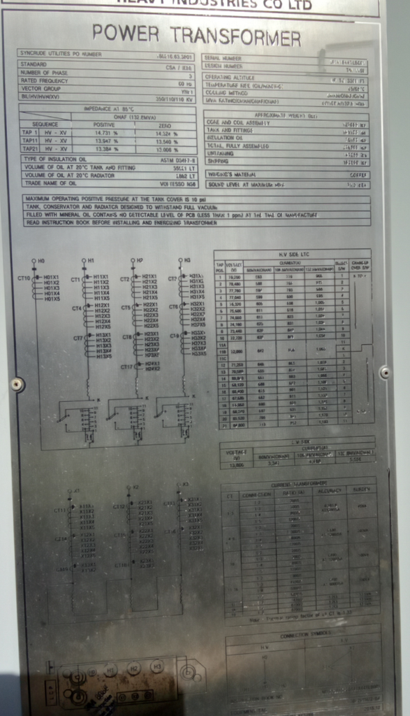 80/106.4/132.8MVA, 7200Y - 13800D Hyundai GSU Substation Transformer