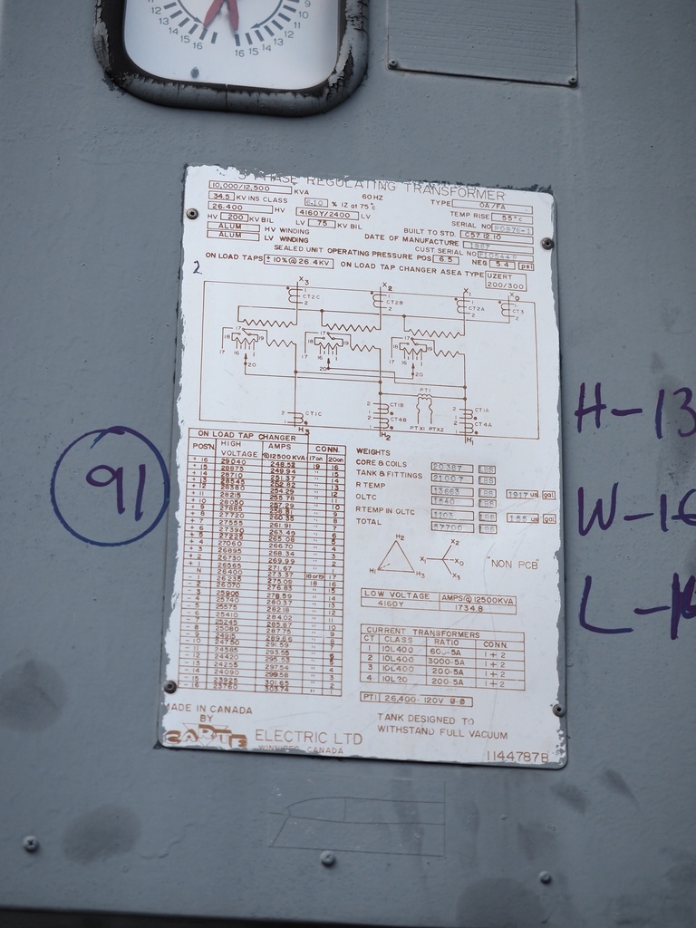 10 MVA 26400 D - 4160 Y Carte Substation Transformer with LTC