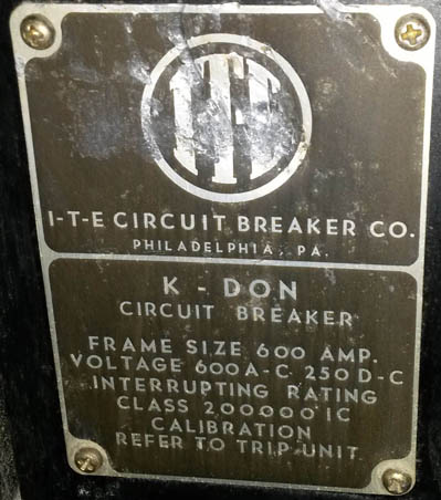 [024891] 600 Amp, ITE, K-DON 600A, 600 V., M/O, D/O FUSED