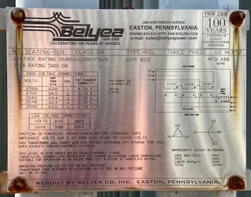 [026927] 7500/9375 KVA, WESTINGHOUSE, Pri. 26400 V, D, Sec. 13200 V, D, SUBSTATION