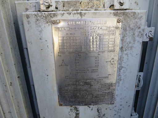 [031508] 2000/2576 KVA, SIEMENS ALLIS, 13200 V D, 480Y/277, SUBSTATION
