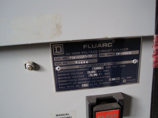 [034797] 1200 Amp, SQUARE D, FLUARC, FG-2-05025-12, 5000 V.,E/O, D/O