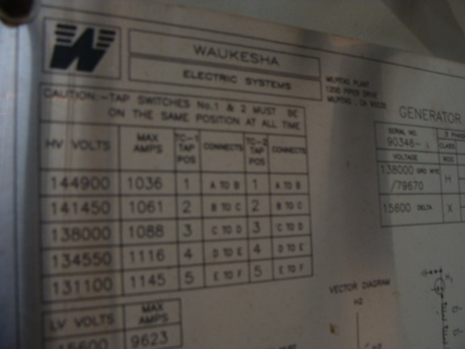 [035448] 156/208/260 MVA, Pri 138000GRDY/79670, Sec 15600 D, 2002, WAUKESHA, GSU:-3