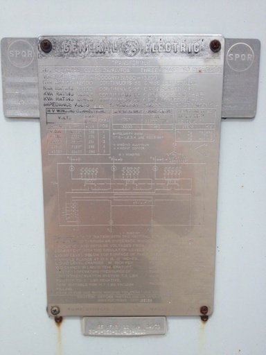 [037802] 12000/22400 KVA, Pri 46000GRY/26560, Sec 13200 D, GENERAL ELECTRIC, GSU:1