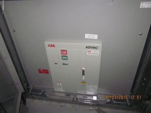 [039876] 1200 Amp, ABB, ADVAC, 15 KV, 125 CLOSE & TRIP, UNUSED:1