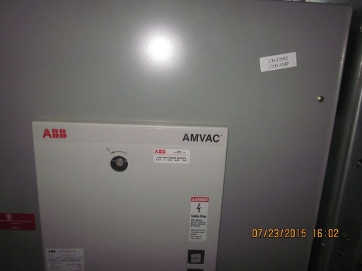 [039925] 1200 Amp, ABB, AMVAC, 4160 V., 2009, ELECTRICALLY OPERATED, UNUSED:1