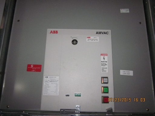 [039926] 1200 Amp, ABB, AMVAC, 4160 V., 2009, ELECTRICALLY OPERATED, UNUSED:1