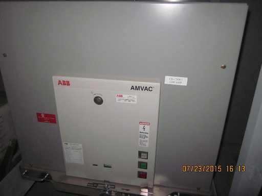 [039934] 1200 Amp, ABB, AMVAC, 4160 V., 2009, ELECTRICALLY OPERATED, UNUSED:1