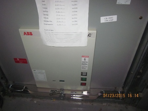 [039935] 1200 Amp, ABB, AMVAC, 4160 V., 2009, ELECTRICALLY OPERATED, UNUSED:1