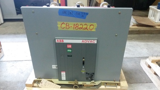 [040216] 1200 Amp, ABB, ADVAC, 13.8 KV, 125 VDC CLOSE & TRIP, UNUSED:1
