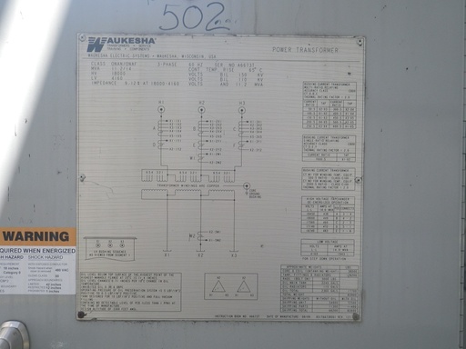 [040657] 11200/14000 KVA, Pri 18000 D, Sec 4160 D, 2009, WAUKESHA:1