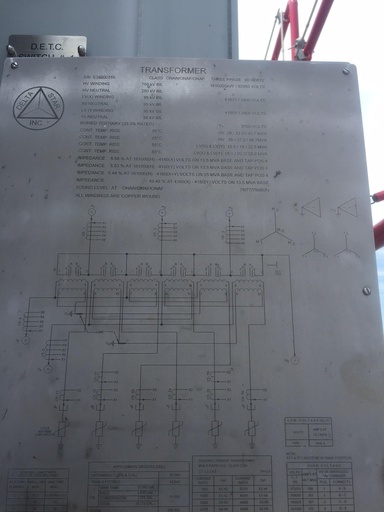 [040703] 25/46.7 MVA, Pri 161000GRDY/92950, Sec 4160Y/2400 X 4160Y/2400, 2010, DELTA STAR
