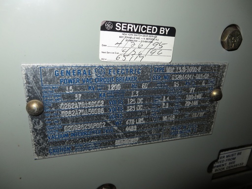 [040740] 1200 Amp, GENERAL ELECTRIC, VB1-13.8-1000-2, 15 KV, 1987, 125 VDC C & T, UNUSED
