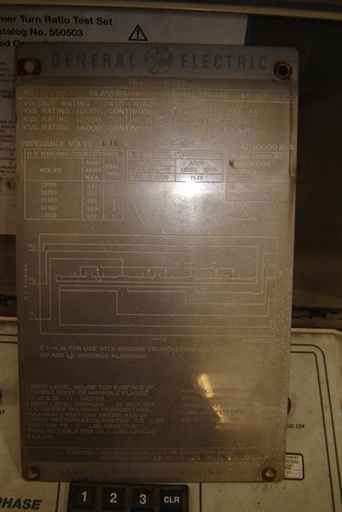 [040837] 10000/14000 KVA, Pri 12470 D, Sec 4160Y/2400, GENERAL ELECTRIC, ALUIMINUM
