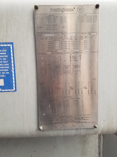 [040895] 42/56 MVA, Pri 230000Y/132795, Sec 6914Y/3992-4152Y/2397-4152Y/2397, WESTINGHOUSE