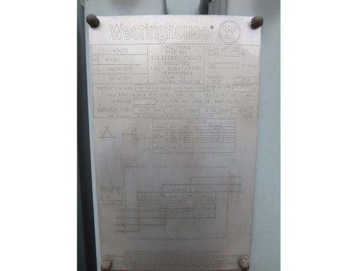 [041365] 1000 KVA, Pri 4160 D, Sec 480Y/277, WESTINGHOUSE, SILICONE: