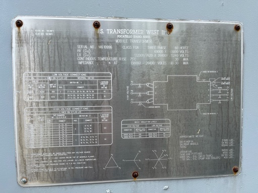 [041380] 30000 KVA, Pri 69000 D x 138000 D, Sec 13200Y/7620 x 26400Y/15240, MOBILE