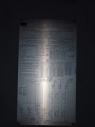 [041400] 20000 KVA, Pri 138000 D X 69000 D, Sec 13200Y/7620, MOBILE, WHOUSE/SW ELECTRIC
